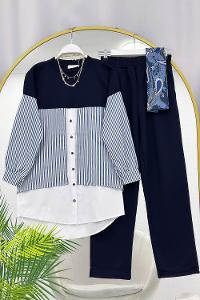 GÖMLEK DETAYLI PENYE KADIN TAKIM