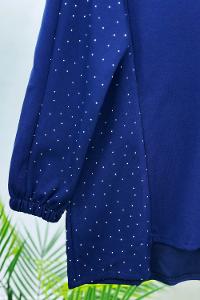 METALİK BONCUK DETAYLI PANTOLONLU KADIN KOT TAKIM