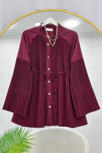 KOLLARI LASTİKLİ İPLİ KADIN TUNİK GÖMLEK