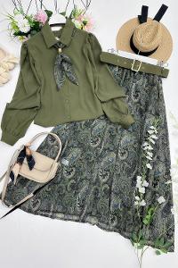 MAYA  FULARLI GÖMLEK ETEK TAKIM