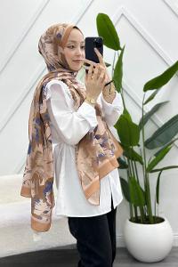 PEMBE SERİSİ DESENLİ PAMUK ŞAL