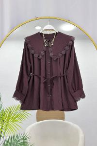 YAKA DANTEL TENSEL GÖMLEK