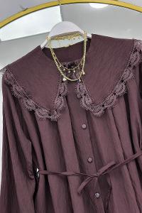 YAKA DANTEL TENSEL GÖMLEK