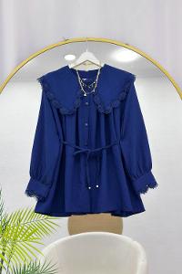 YAKA DANTEL TENSEL GÖMLEK