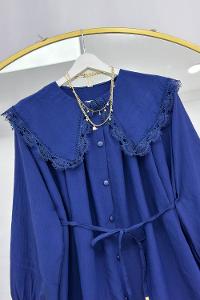 YAKA DANTEL TENSEL GÖMLEK