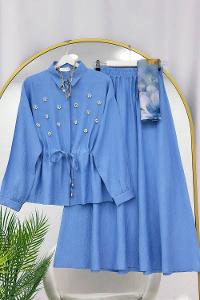 GÜPÜRLÜ BELDEN BAĞLAMALI ETEKLİ TAKIM