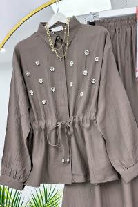 PÜSKÜL DETAYLI ÖNDEN BAĞLAMALI KİMONO