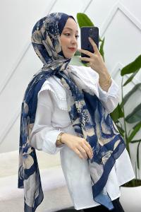 LACİVERT KARMA PAMUK ŞAL SERİSİ