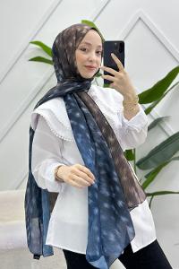 LACİVERT KARMA PAMUK ŞAL SERİSİ