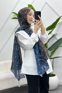 LACİVERT KARMA PAMUK ŞAL SERİSİ