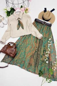 ŞİFON PUANTİYELİ ETEKLİ TAKIM