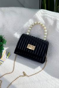 SEVİLLA BEYAZ İNCİLİ SAPLI  ASKILI  KADIN EL VE OMUZ VE  ÇANTASI