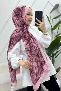 MOON ÇİÇEK DESENLİ BAMBU KRAŞ ŞAL
