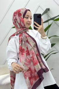 ÇARKIFELEK ÇİÇEĞİ DESENLİ BAMBU KRAŞ ŞAL