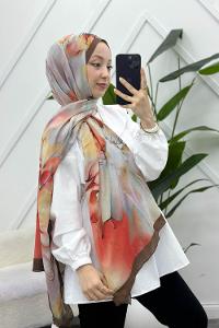 ÇARKIFELEK ÇİÇEĞİ DESENLİ BAMBU KRAŞ ŞAL