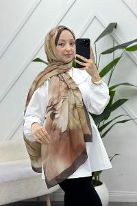 ÇARKIFELEK ÇİÇEĞİ DESENLİ BAMBU KRAŞ ŞAL